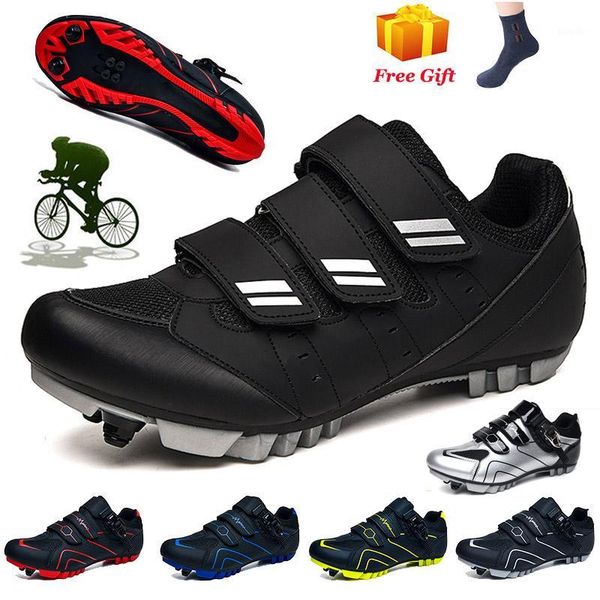 

new men cycling shoes sapatilha ciclismo mtb women self-locking spd cleats bicycle shoes outdoor road bike racing sneakers1, Black
