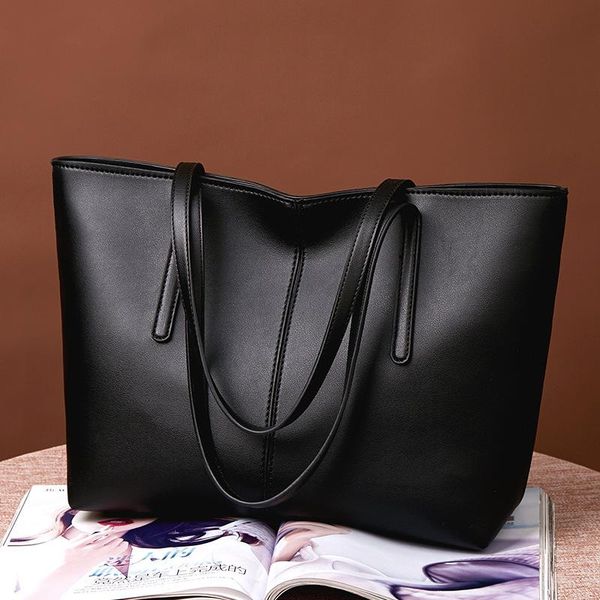 

new style bag fashion simple large-volume tote bag hand shoulder tote pu handbag
