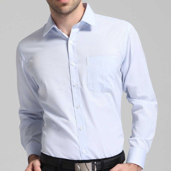 

men's classic regular-fit plain/striped/twill basic shirts with pocket formal business long sleeve work office shirt, White;black