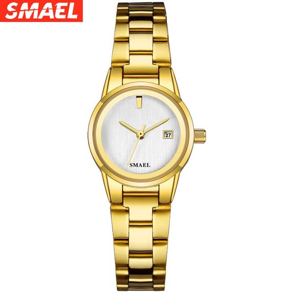 

smael smer business women's watch fashion simple steel belt quartz watch waterproof calendar women's watch, Slivery;brown