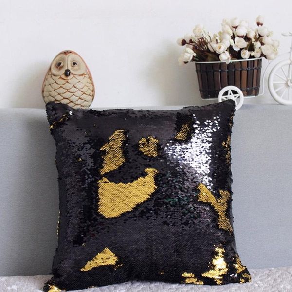 

reversible sequin throw pillow mermaid sequin pillow case magical color changing home decor sofa cushions cover 40x40cm