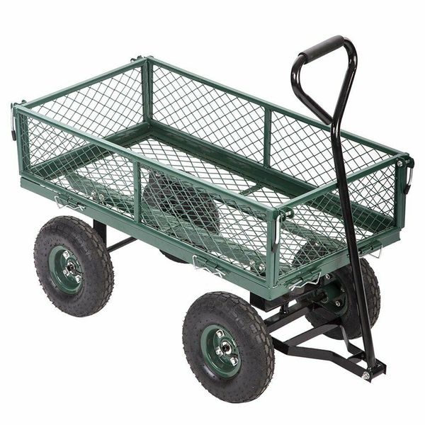 

new garden carts wagons heavy duty utility outdoor steel beach lawn yard buggy