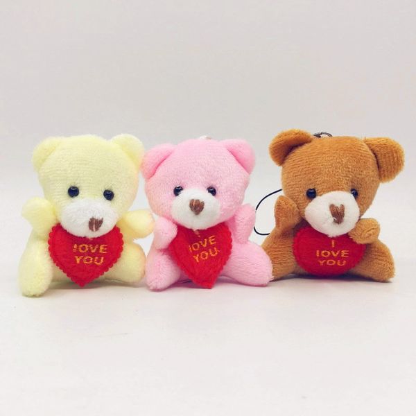 6CM I Love You Teddy Bear Stuffed Plush Toy Holding LOVE Heart Soft Gift for Valentine Day Birthday Girls' Brinquedos Keychain