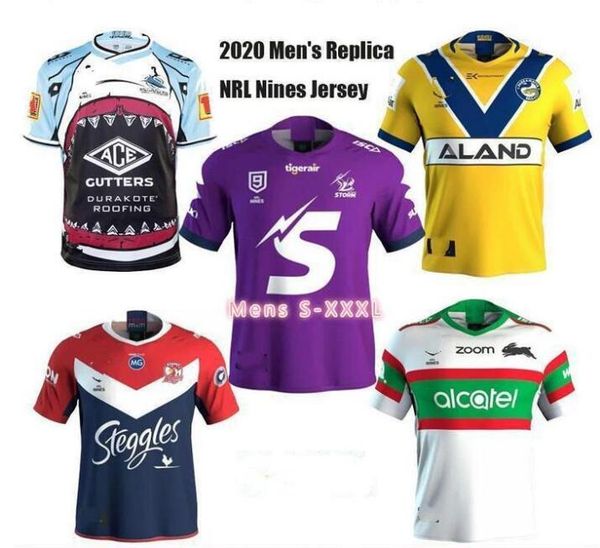 

2020 nrl nines jersey cronulla sutherland sharks melbourne storm south sydney rabbitohs super rugby league jersey 2020, Black;yellow