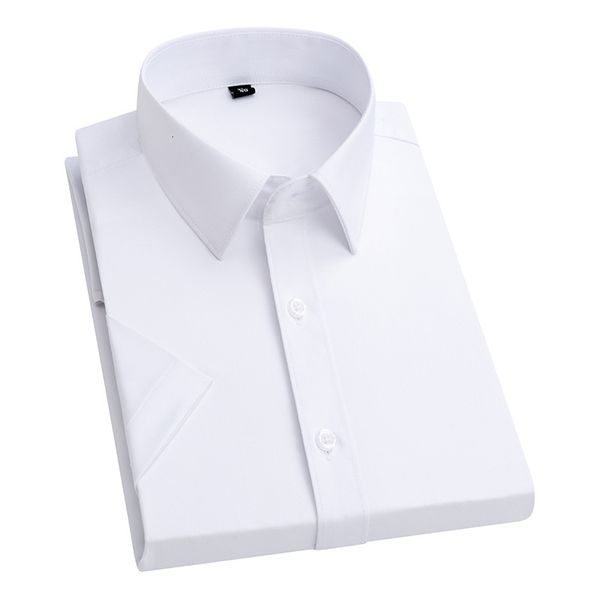 

bamboo fiber short sleeve 2020 new high-end breathable white shirt men's spring and summer d3, White;black