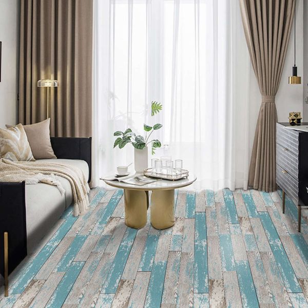 

meiji's bt-selling pattern ground paste thickened mediterranean imitation wood plane self-adhive splicing wallpaper