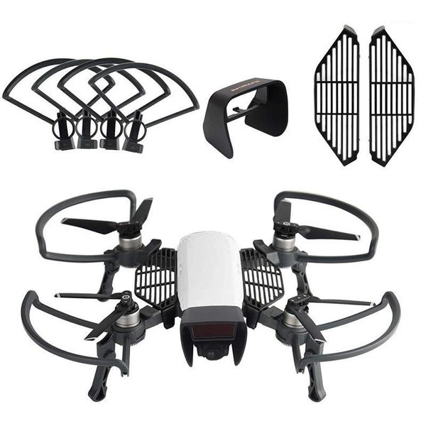 

for dji spark drone accessories kits,propeller guards foldable landing gear, lens hood sun shade, finger guard board (3 pack)1