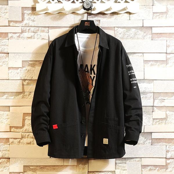 

casual spring autumn plaid shirt men long sleeve 2021 japan style loose streetwear plus size -4xl clothes dropship, White;black