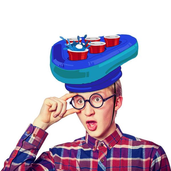 

wonderful children swimming pool party competition game inflatable props table tennis balls throwing hat kids outdoor activity wmtjib