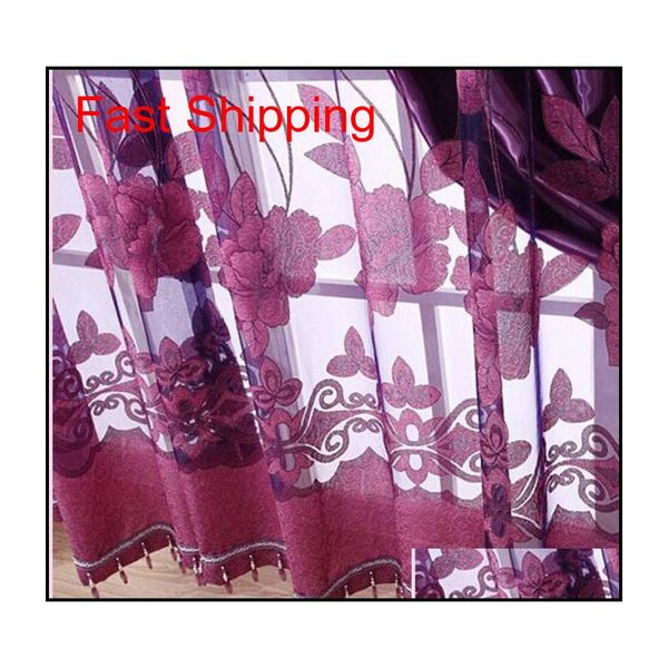 

250cmx100cm print floral voile door curtain window room curtain divider scarf fashi jlljfh yeah2010