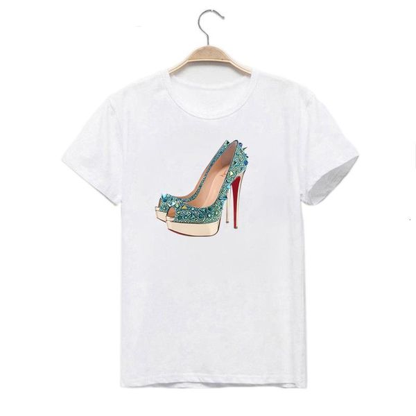 

lus los white t shirt women fashion high heel shoes letter print tshirt 2020 women shirts summer short sleeve tee shirt