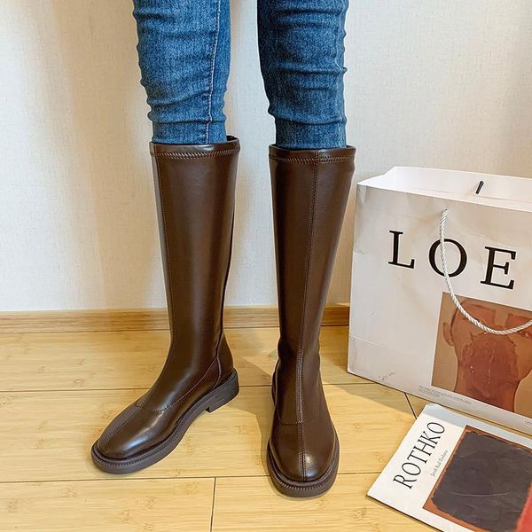 

boots knee high low heels women shoes riding winter thigh black brown botas altas mujer1