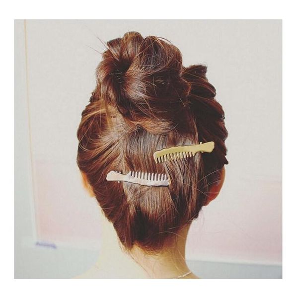 

non-slip metal comb hair clip side clip small clip wholes sqcqsn home2006, Silver