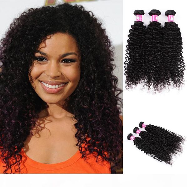 

virgin human hair weaves brazilian curly wave hair 3 bundles lot 12-30inch 1b natural black soft weft forawme hair