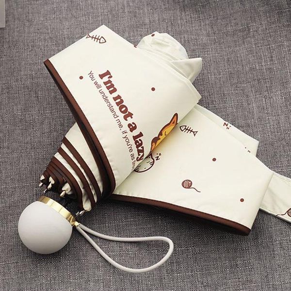 

mini cat umbrella rain women cute five folding umbrellas pocket portable travel uv sun umbrella girls windproof 6k parasol bbydya