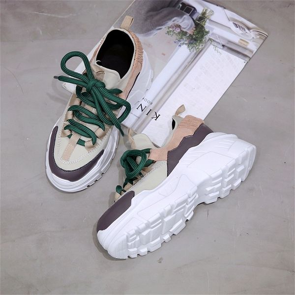 

height increasing 8cm women sneakers platform lace up running woman shoes thick sole chunky sport shoe female soft walking otr