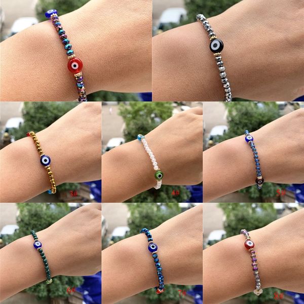 

devil's eye multicolor geometric polyhedral beads jewelry ins super fire diy devil's eye multicolor bracelet geometric polyhedral, Golden;silver