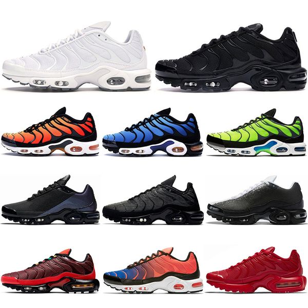 

women men tn running shoes hyper blue triple white yellow 3d glasses habanero red outdoor breathable mens trainers sports sneakers, White;red