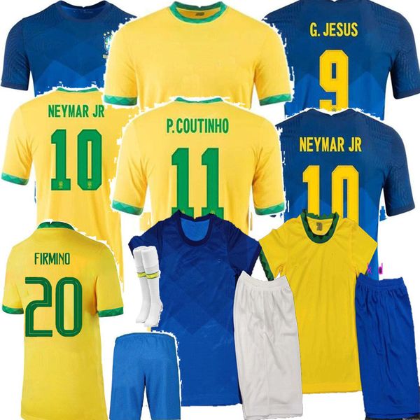 

2020 soccer jerseys kids neres copa america kits 20 21 home away 2021 casemiro firmino neymar jr g.jesus jersey football shirts, Black;yellow