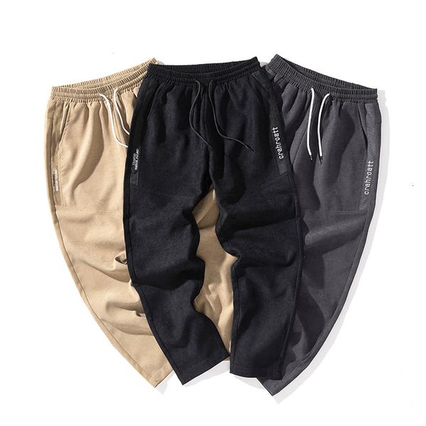 

2021 new harem men fashion embroidery mens jogger pencil pants polyester casual full length trousers oversize clothing 4xl lmxn, Black