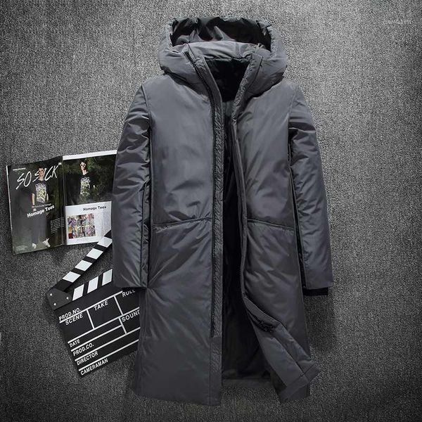 

warm thick winter down jacket men brand clothing x-long male white duck down coat m-3xl1, Black