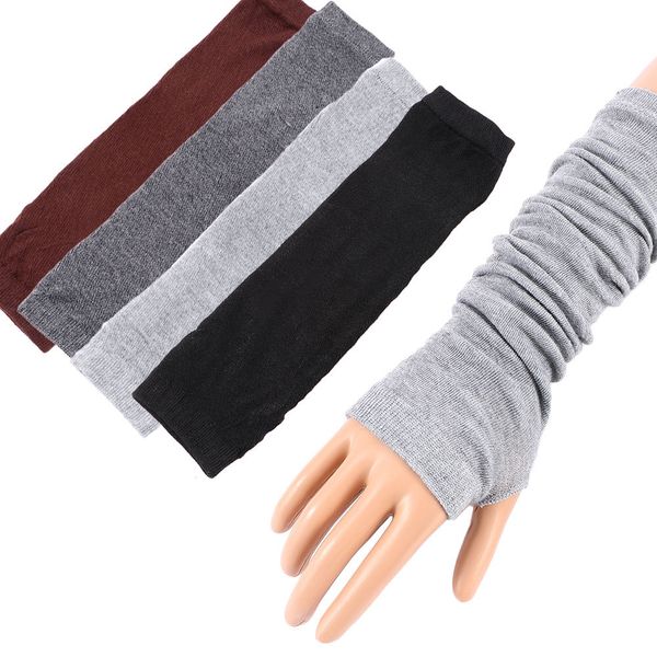 

knitted fingerless mittens glove arm warmer stretchy mitten crochet half finger long gloves selling