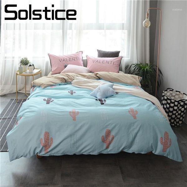 

solstice home textiles cartoon plant pattern bedding sets kid teen bed sheet duvet cover pillowcase cotton bedlinen king queen1