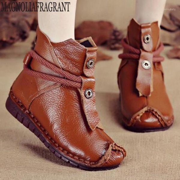 

women national wind ankle boots 2020 genuine ladies winter boots women shoes vintage handmade cotton female botas muj y3211, Black