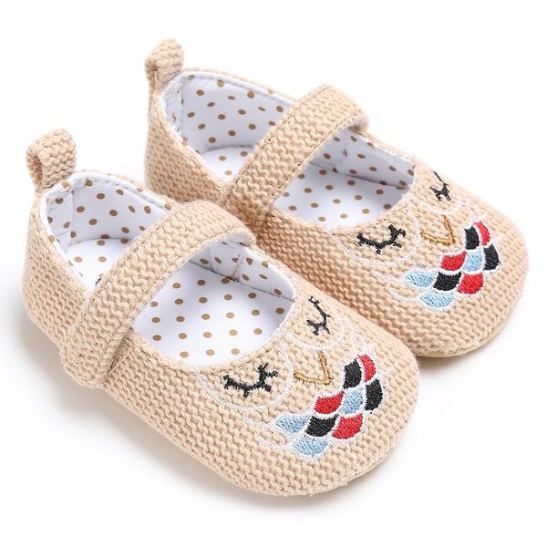 

kids girls shoes vintage knitted princess embroidery cute anti-skid casual baby first walkers