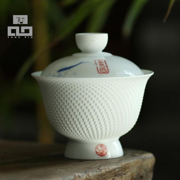 

tangpin teaware комплекты керамический чайник чайник расписанную gaiwan рыба чайная фарфоровая китайская kung fu tea set bbyszf bwkf