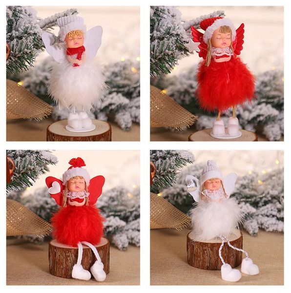 

mini cute plush angel girl christmas tree pendants ornaments home decoration1