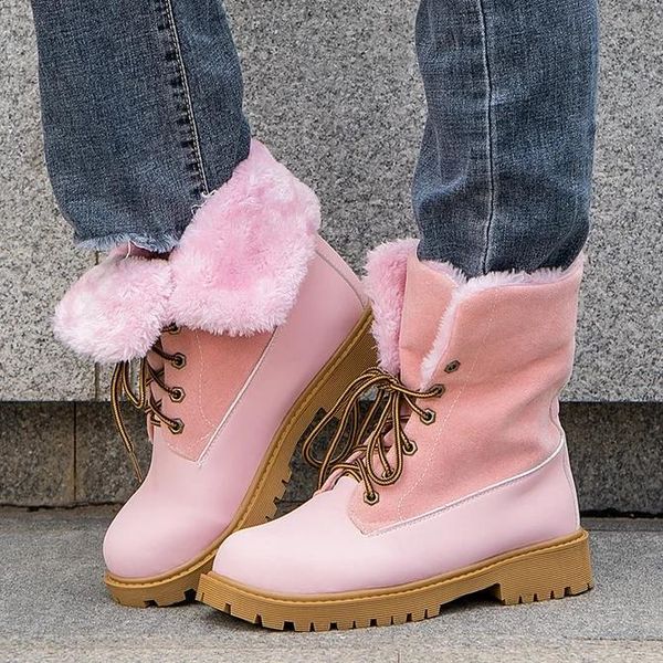 

new leather snow boots ladies wedge shoes woman 2020 warm women's winter shoes pigskin plush ladies platform booties, Black