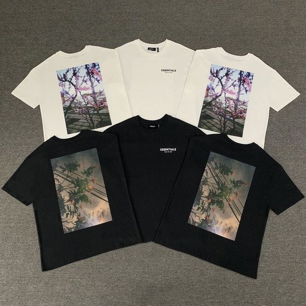 

fear of god essentials season 7 double line flower trend loose fog high street short sleeve t-shirt