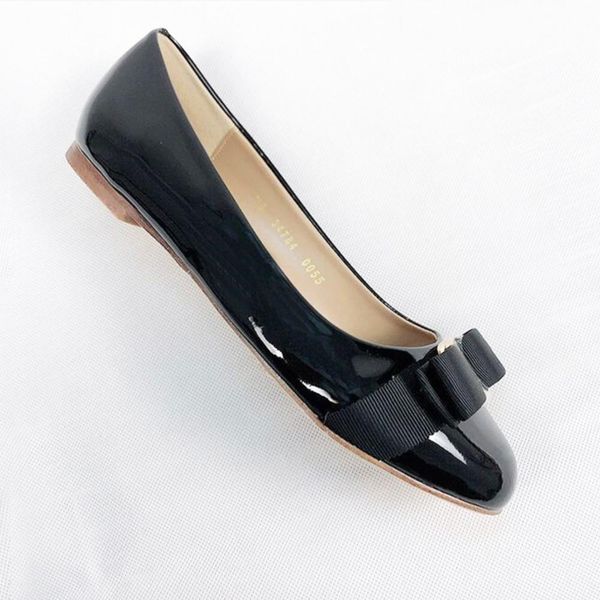 

2021 the new luxury bow designer ladies slip women zapatillas mujer low-heel shoes r157, Black