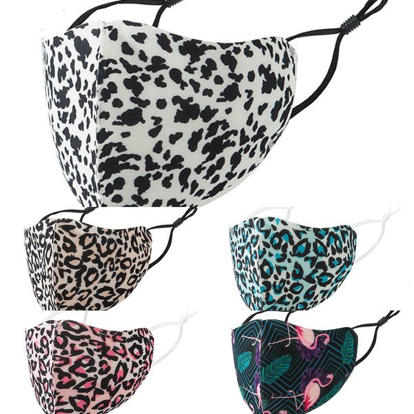 

u820gu designer leopard print face masks women dustproof smog-proof breathable washable adjustable ear-buckle mask n