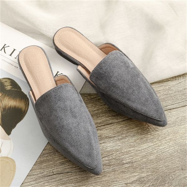 

2021 new spring/summer pointed out flat-soled version of the head sack elegant muller shoes 1ym9, Black