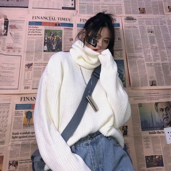 

women's 2021 jersey new season bf lazy wind loose student jumper high tide 1ejv, White;black