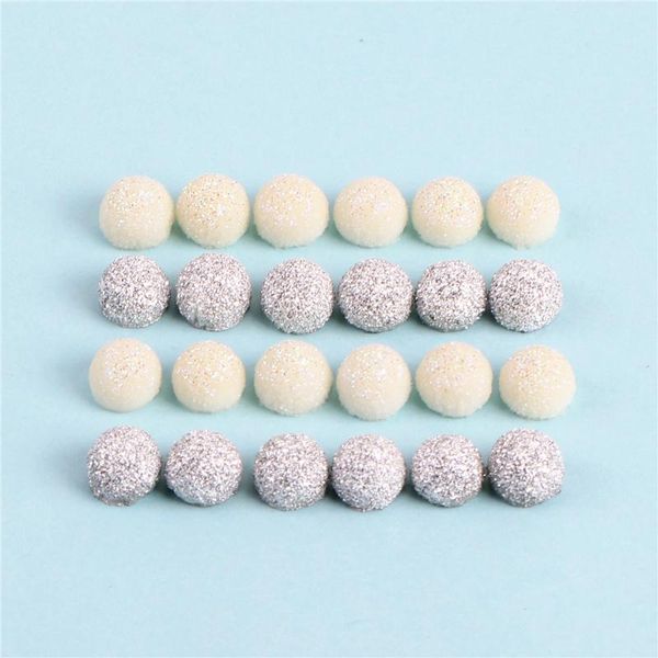 

100шт 10мм порошок серебра ручной работы смола пластик имитация flatback половина боковые кнопки акриловые жемчужные бусины для одежды jllik