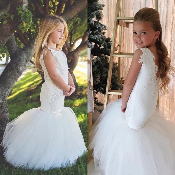 

cute flower girl dresses white lace applique beads satin and tulle girls pageant dress long first communion dress1 girl's, Red;yellow
