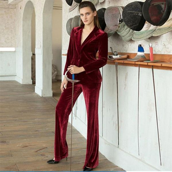 

burgundy velvet women pantsuits jacket women fashion long sleeve suit tailored collar jacket suits female ladies, White