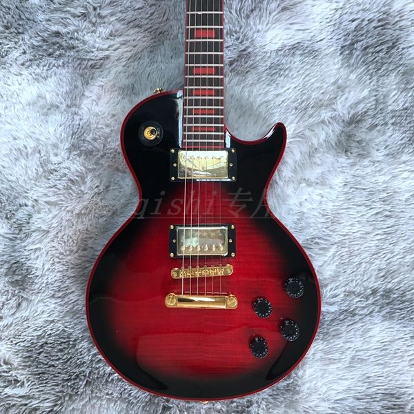 

electric guitar china custom shop made beautiful and wonderful red color gold hardware red inlay and red binding
