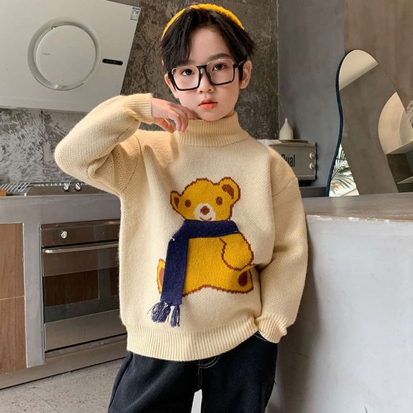 

neck autumn sweater children's pullover winter middle clothing 2020 new foreign sle big boys' base shirt, Blue