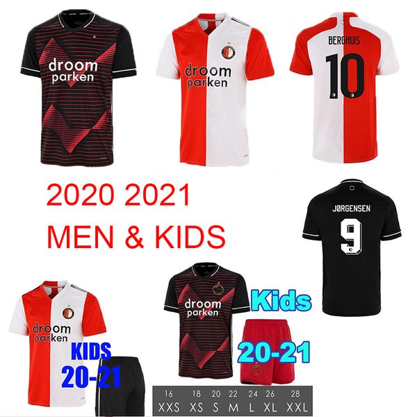 

2020 2021 feyenoord soccer jersey men boys child kids kit kokcu football shirt berghuis camiseta de futbol jorgensen 20 21 senesi, Black