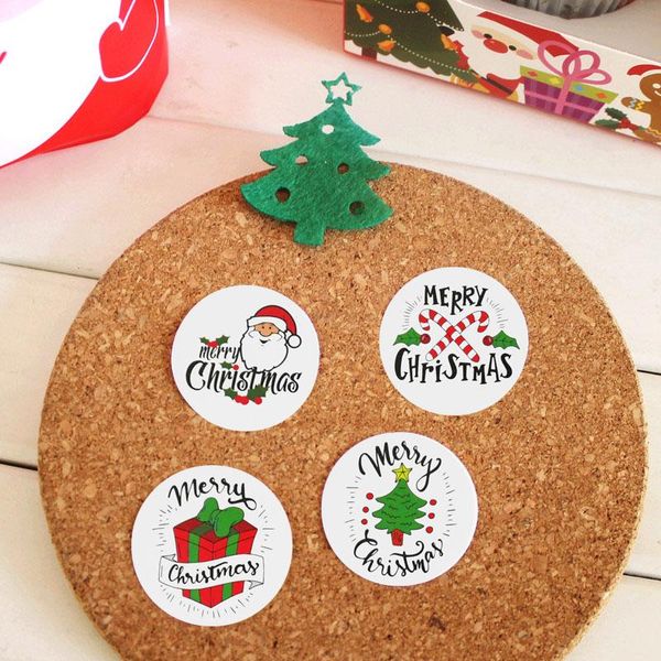 

120 шт. круглая рождественские украшения наклейка santa снежинка уплотнительные накладки этикетки рождественские подарочные декор для упаков