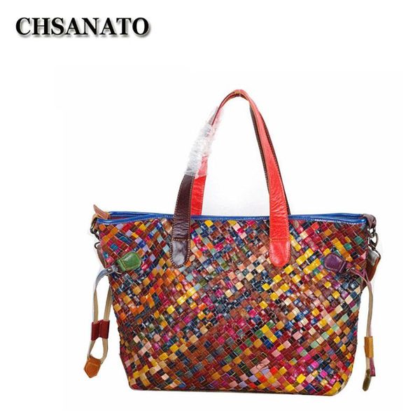 

chsanato женская сумка сплетенная новая сумка моды высокой емкости сумки женщин одного плеча crossbody красочные кошельки