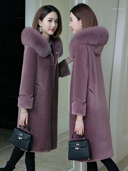 

2020 women clothing winter outerwear real coats new fur fur coat composite 10231, Black