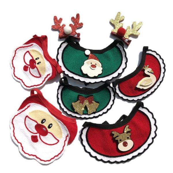 

bibs christmas dog knitted bandana pet supplies accessories for dogs scarf pets puppy appare accesorios elk hair ornaments lx4137