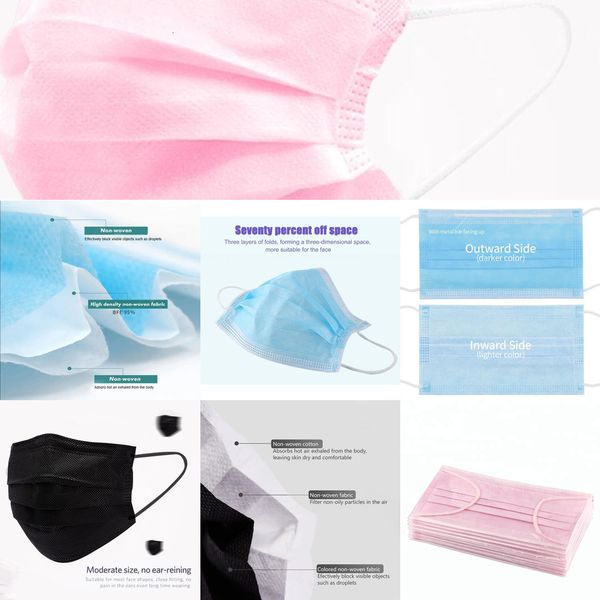 

anti-haze face stock in mascherine mouth 3-ply disposable dust proof earloop mask protective pro g352