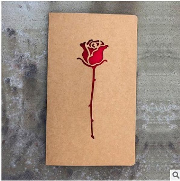 

1pc love greeting card creative retro kraft paper laser greeting card thanksgiving birthday thank you card wmtatb