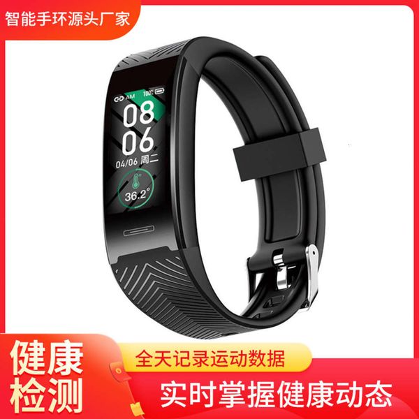 

new intelligent body temperature continuous heart rate monitoring call rejection meter step waterproof multi sport braceletjk